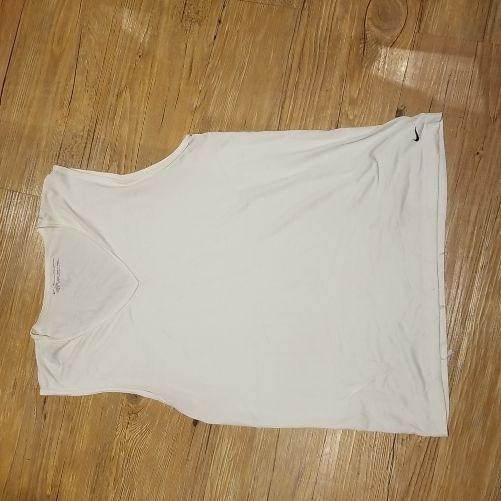 Nike sleeveless vneck seamless DRI Fit white top sz L/XL